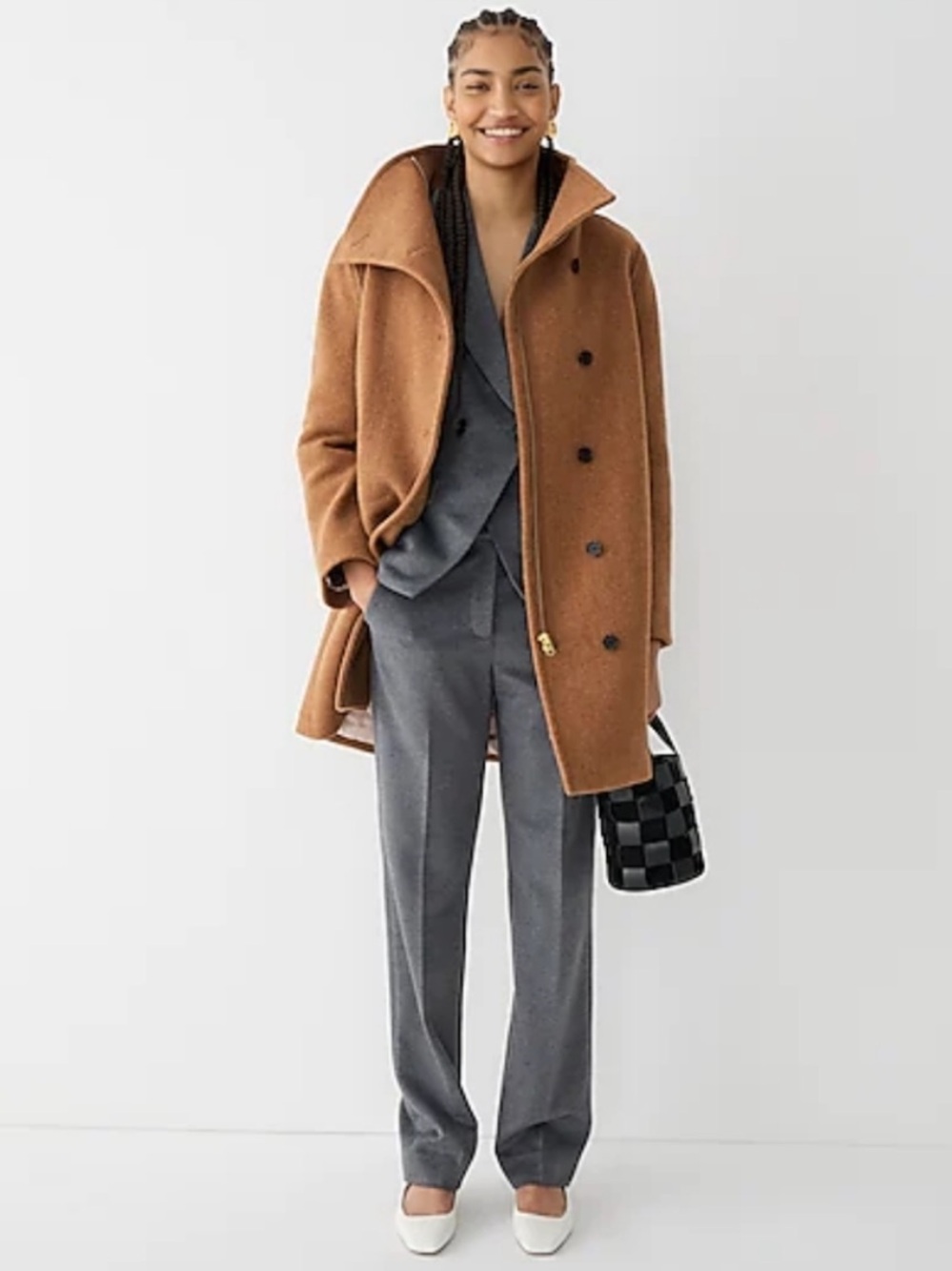 J CREW Nello Gori Italian Stadium cloth brown wool blend Coat 4
